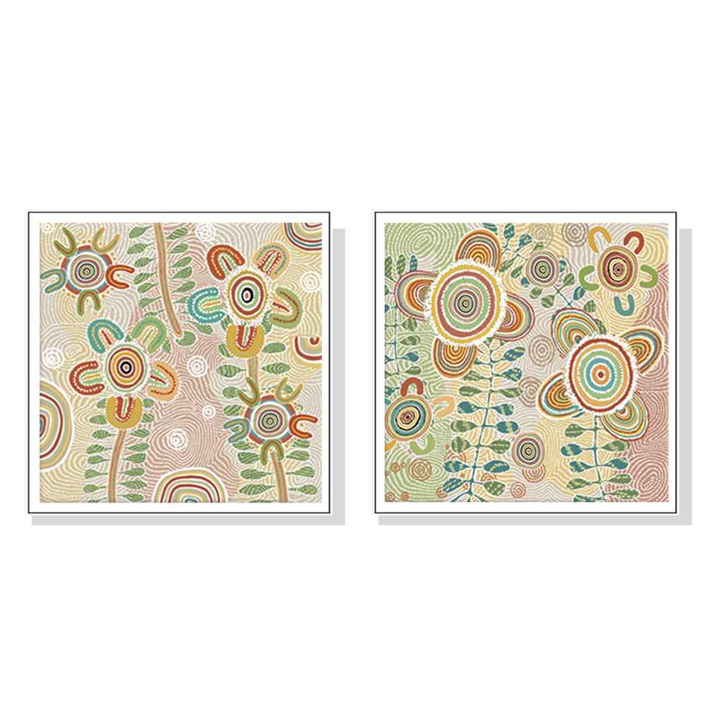 Inspired Visuals Set Of 2 White Framed Canvas 80cmx80cm