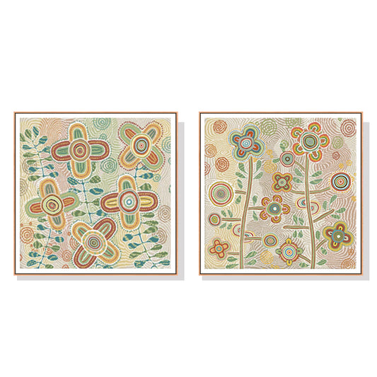 Inspired Visuals II Set Of 2 Wood Frame Canvas 100cmx100cm