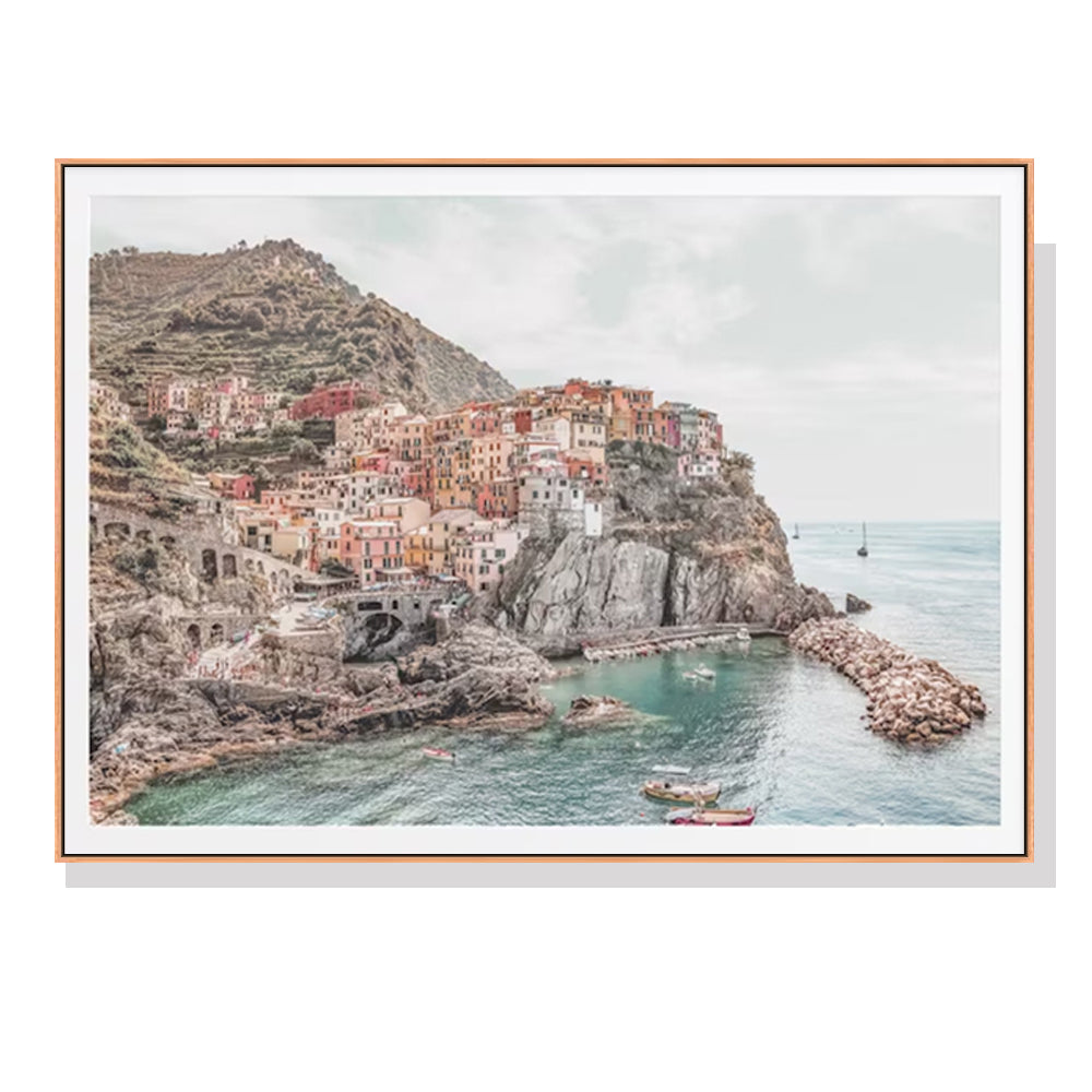 Stunning Manarola, Italy Wood Framed Canvas 90cmx135cm