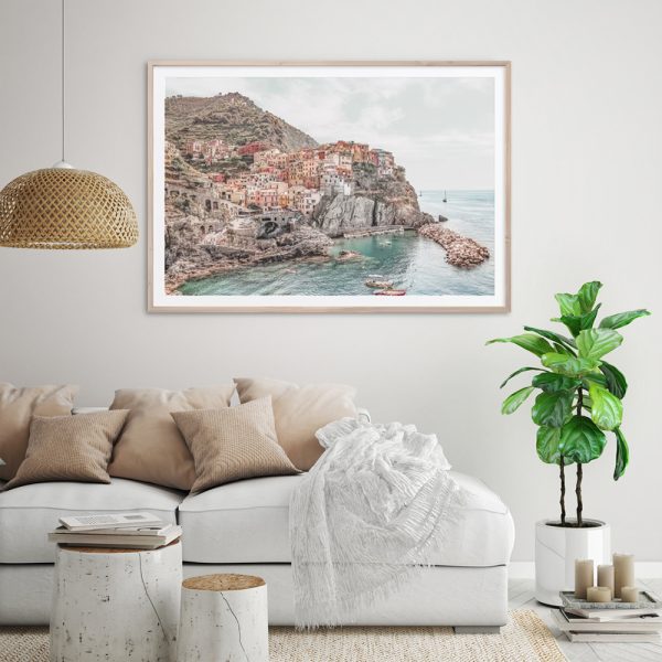 Stunning Manarola, Italy Wood Framed Canvas 90cmx135cm