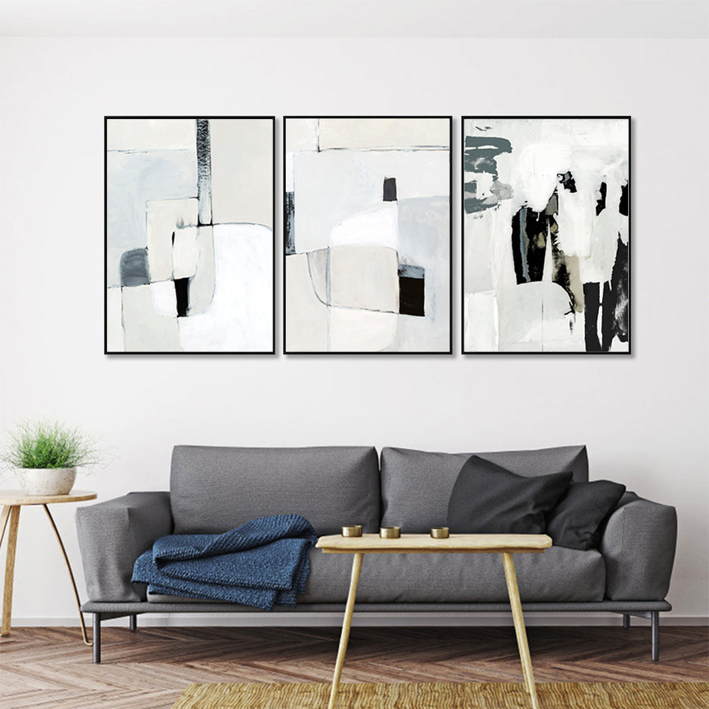 Life's Adventure Set Of 3 Black Framed Canvas 70cmx100cm