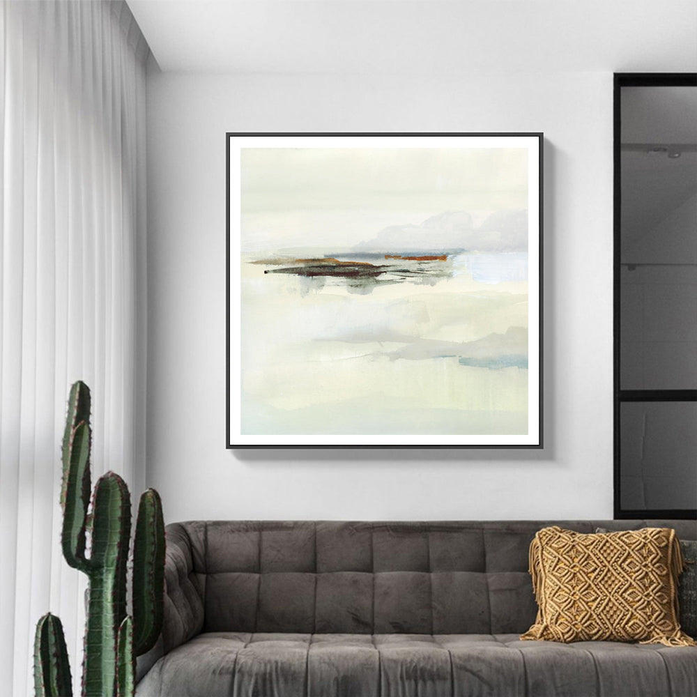 What Lies Between The Clouds Black Framed Canvas 100cmx100cm