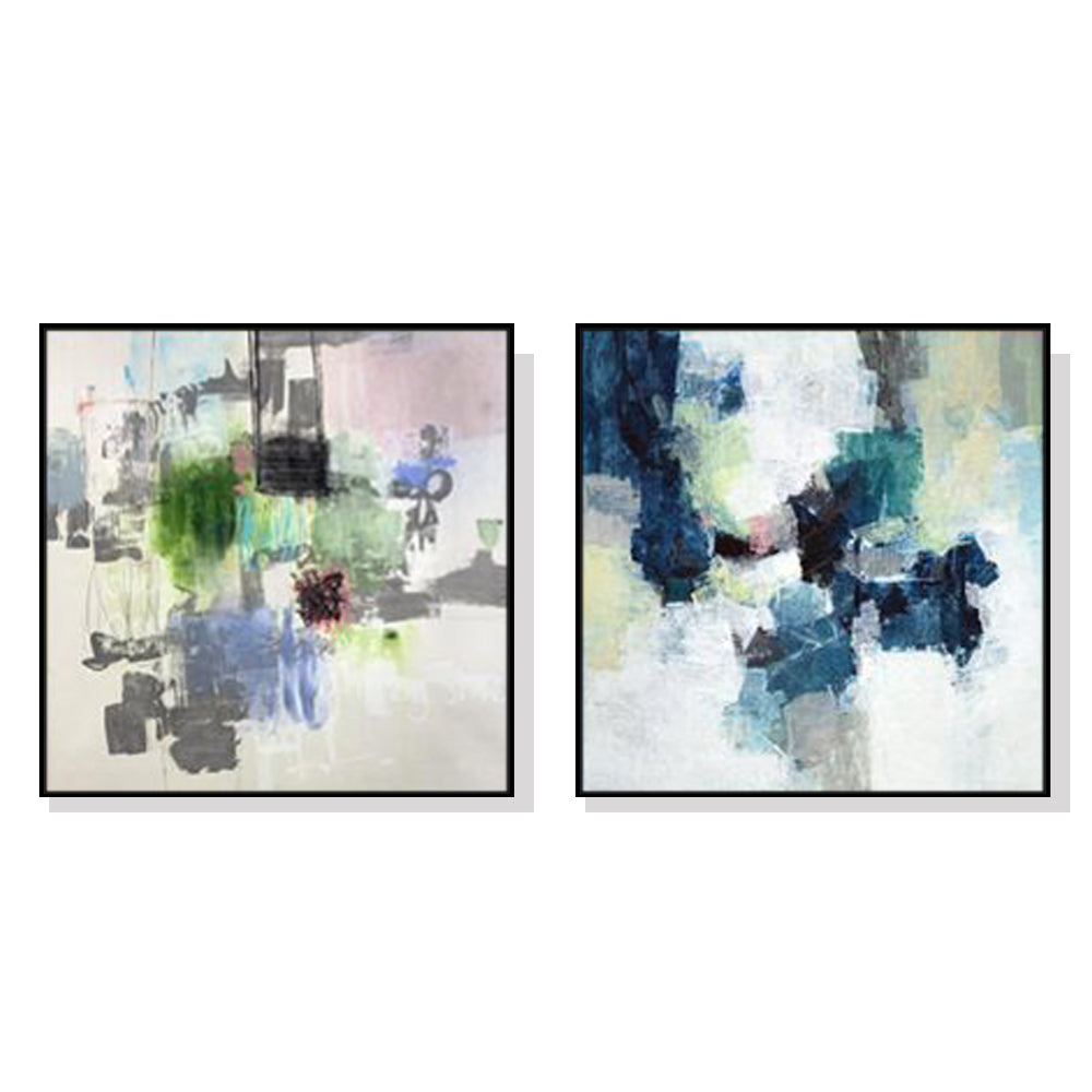 What Do YOU See? Geography Set Of 2 Black Framed Canvas  80cmx80cm