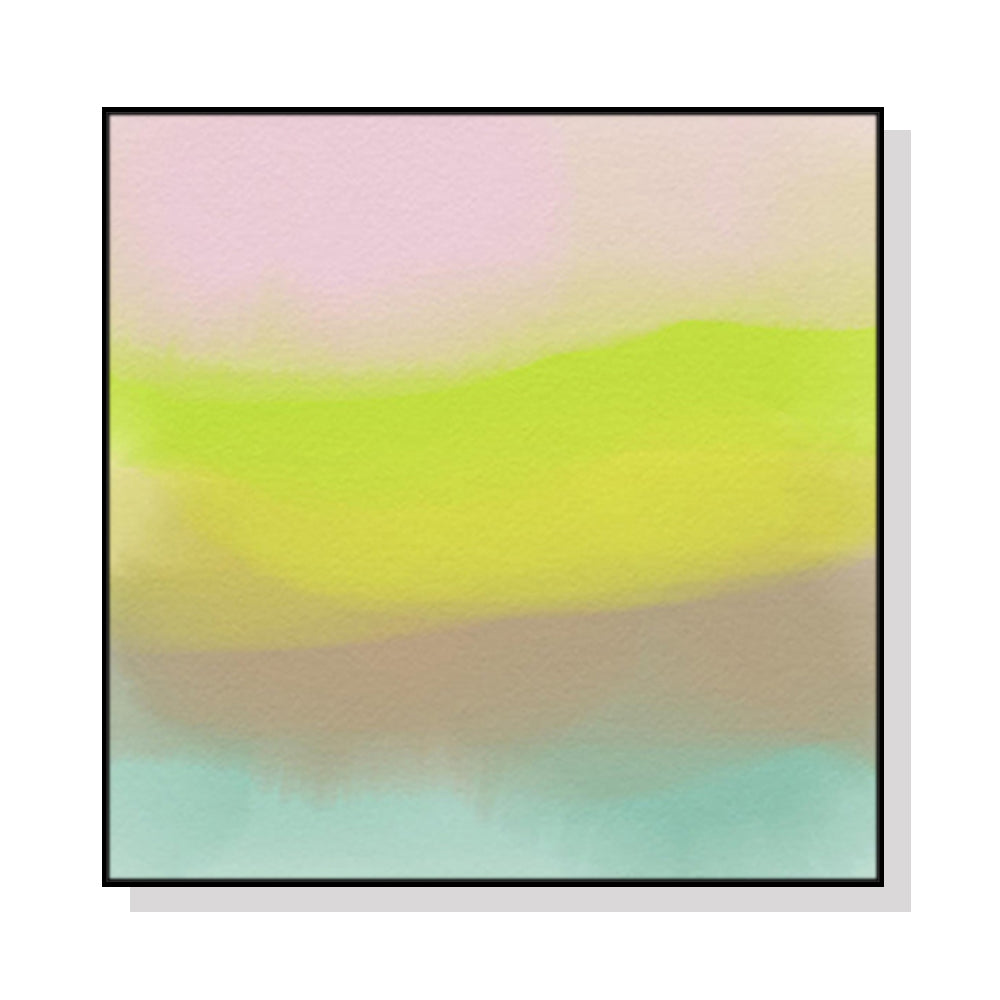 Techni-Water-Colour Black Framed Canvas 90cmx90cm