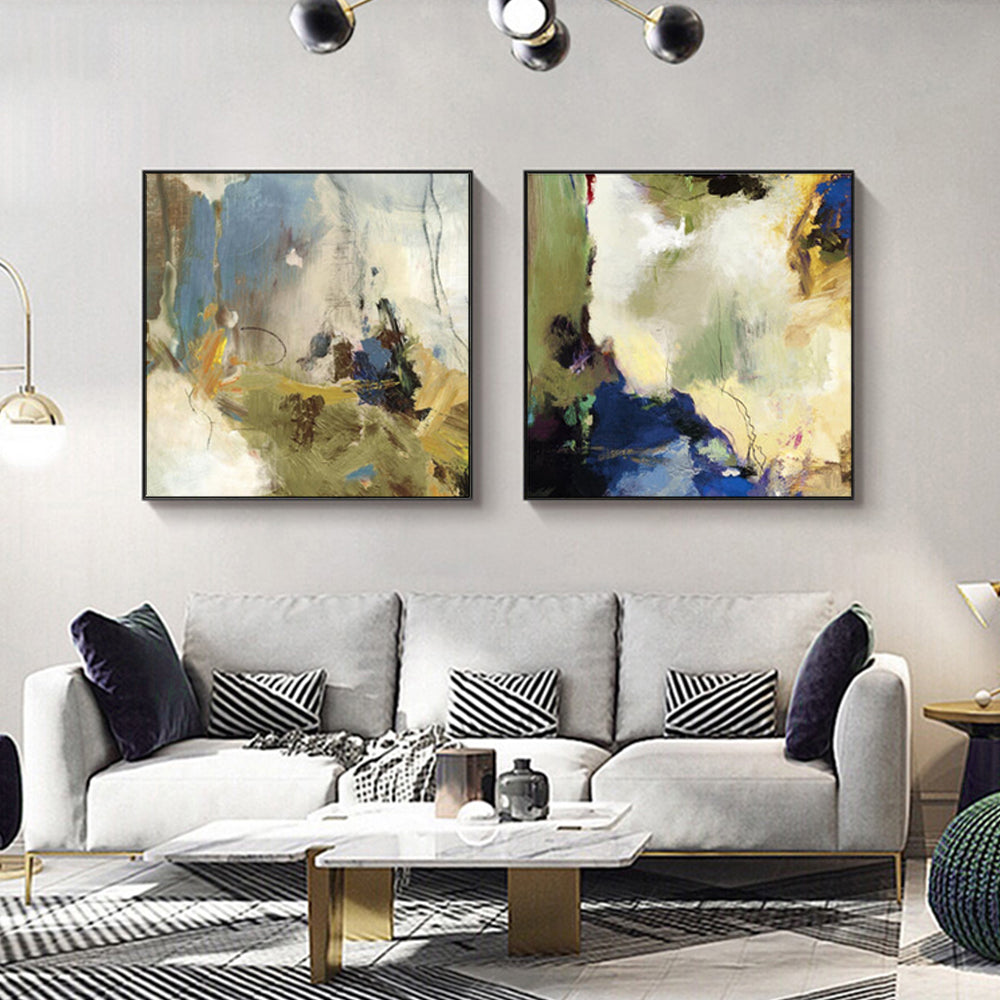 Endless Set Of 2 Black Framed Canvas 90cmx90cm