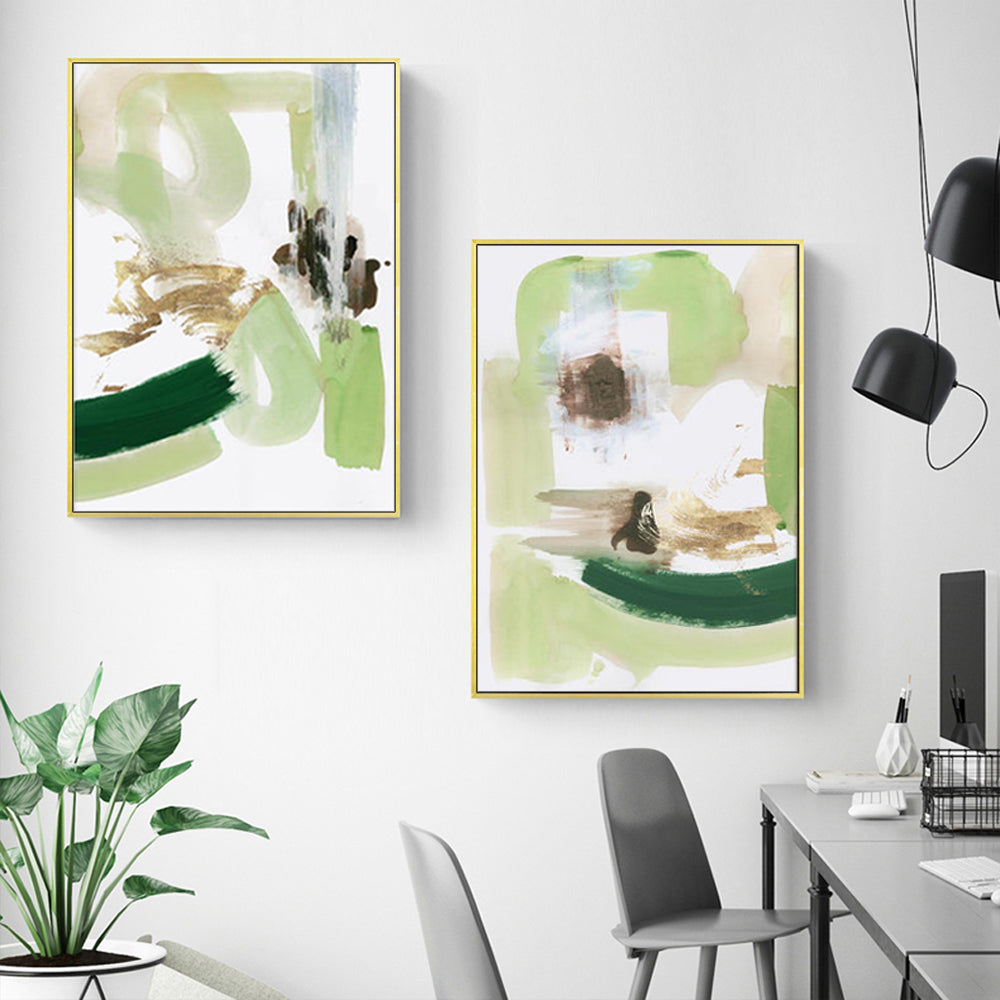 What Do YOU See? Ducks At Play Set Of 2 Gold Framed Canvas