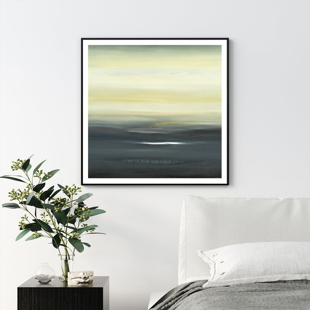 Dawn Breaks Black Framed Canvas 100cmx100cm