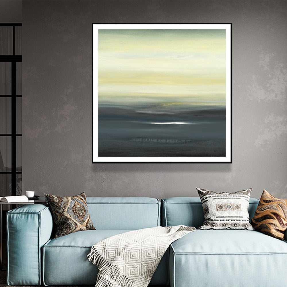 Dawn Breaks Black Framed Canvas 100cmx100cm