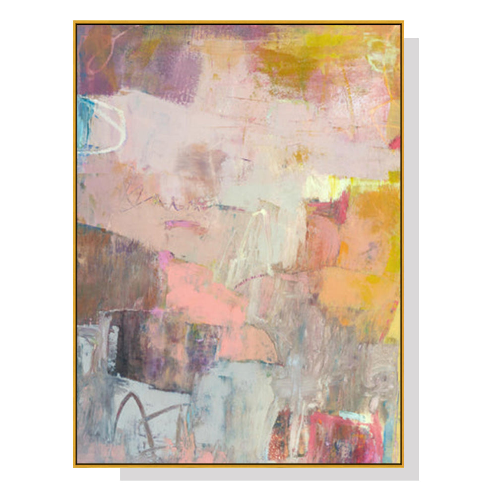 Pastel Dreams Gold Framed Canvas 90cmx135cm