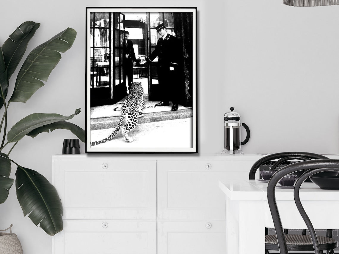 Leopard Spotted What? Black Framed Canvas 100cmx150cm