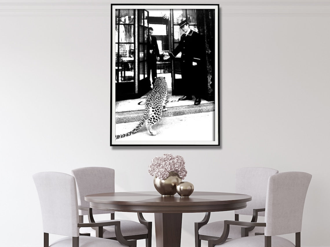 Leopard Spotted What? Black Framed Canvas 100cmx150cm